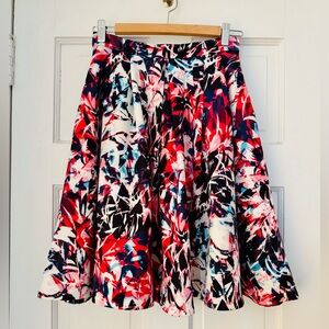Parker Vibrant Floral Skirt - Red, Blue, White